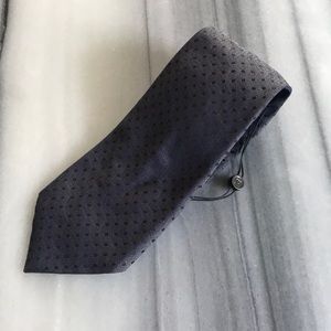 John Varvatos 100% silk blue silver dots necktie